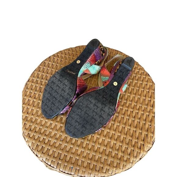 Amalfi by Rangoni Women's Multicolor Snakeskin Leather Open Toe Sandal Size 10 - Picture 8 of 8